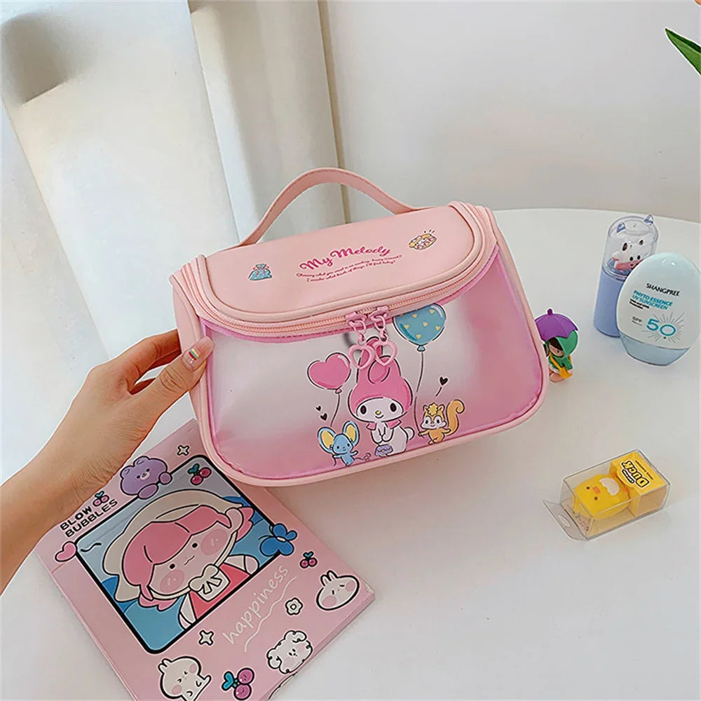 Hello Kitty Zipper Large Capacity Makeup Bag