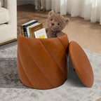 Round Ottoman Vanity Stool With Soft Padded Seat