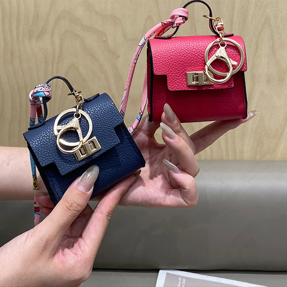 Luxury Mini Leather Bag Keychain For Purse