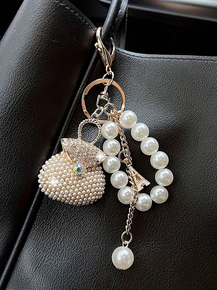 Pearl Beads Bag Keychain