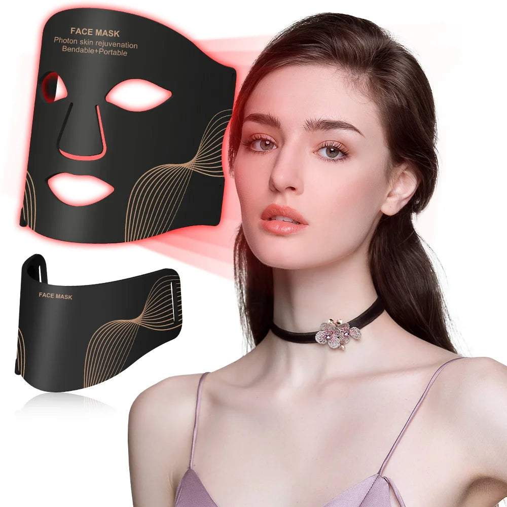 Wireless LED Light Therapy Face & Neck Mask with  7 Colors