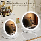 Compact Circular LED Makeup Mirror [7.28/8.66 inch]