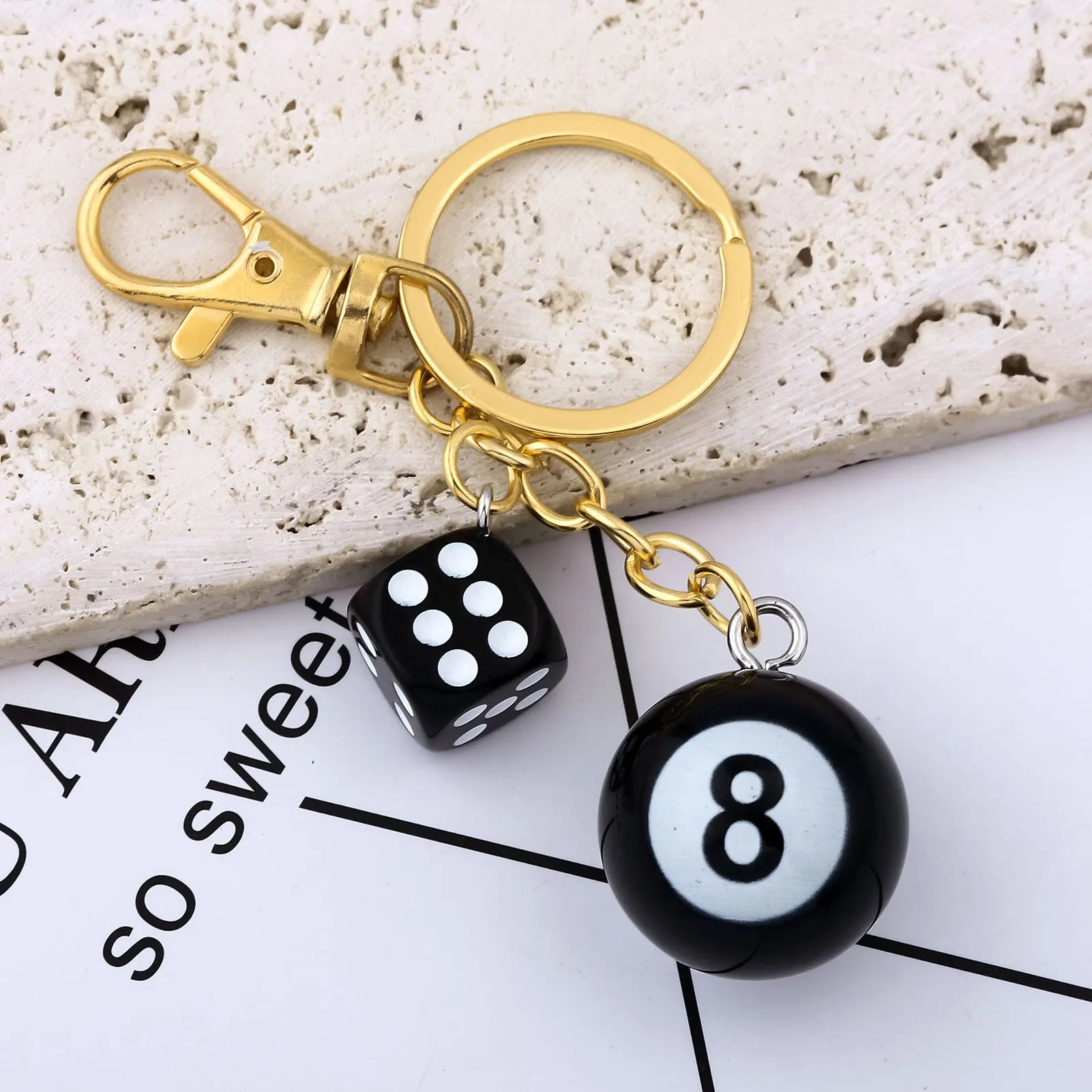 Billiard Ball Shape Bag Keychain