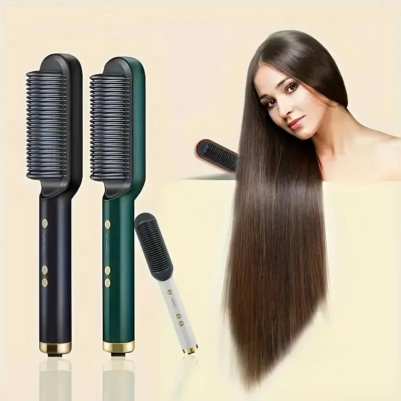 Electric Straight Hair Curling Styling Brush