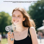 Portable Handheld Fan Covered With Diamonds