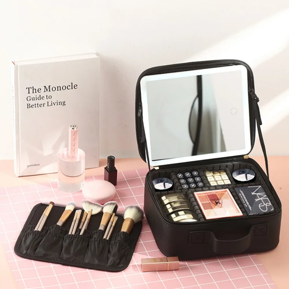 Travel Makeup Bag with Vanity Mirror [Small]