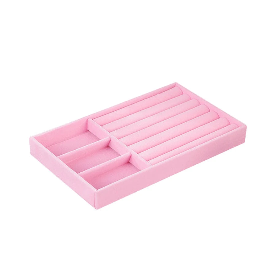 Luxury Velvet Drawer Organizer Tray [Pink]