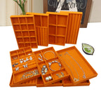 Luxury Velvet Drawer Organizer Tray [Orange]