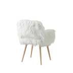 Faux Fur Vanity Chair - White