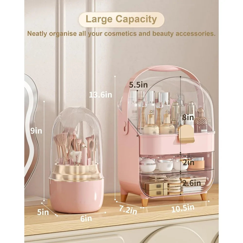 Makeup Storage Box With Brush Holder