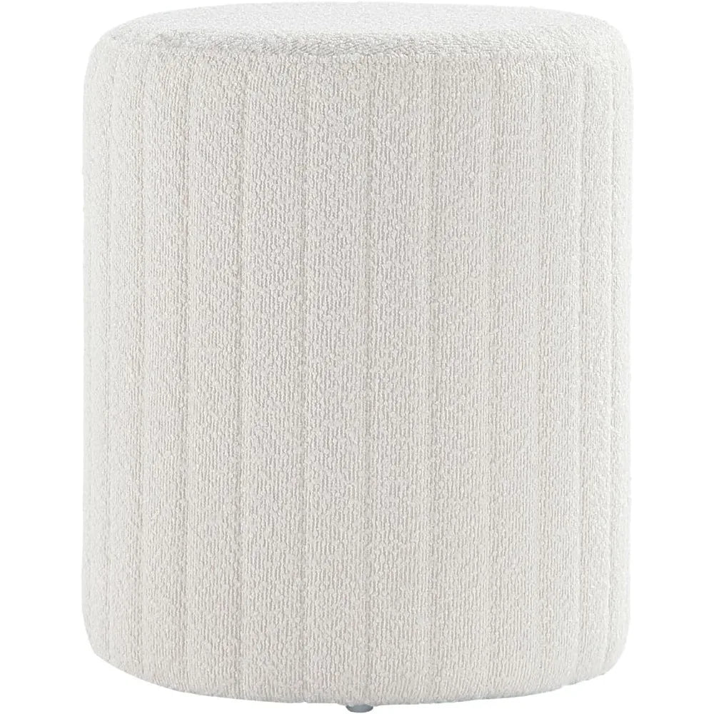 Round Multifunctional Ottoman Vanity Stool [White]