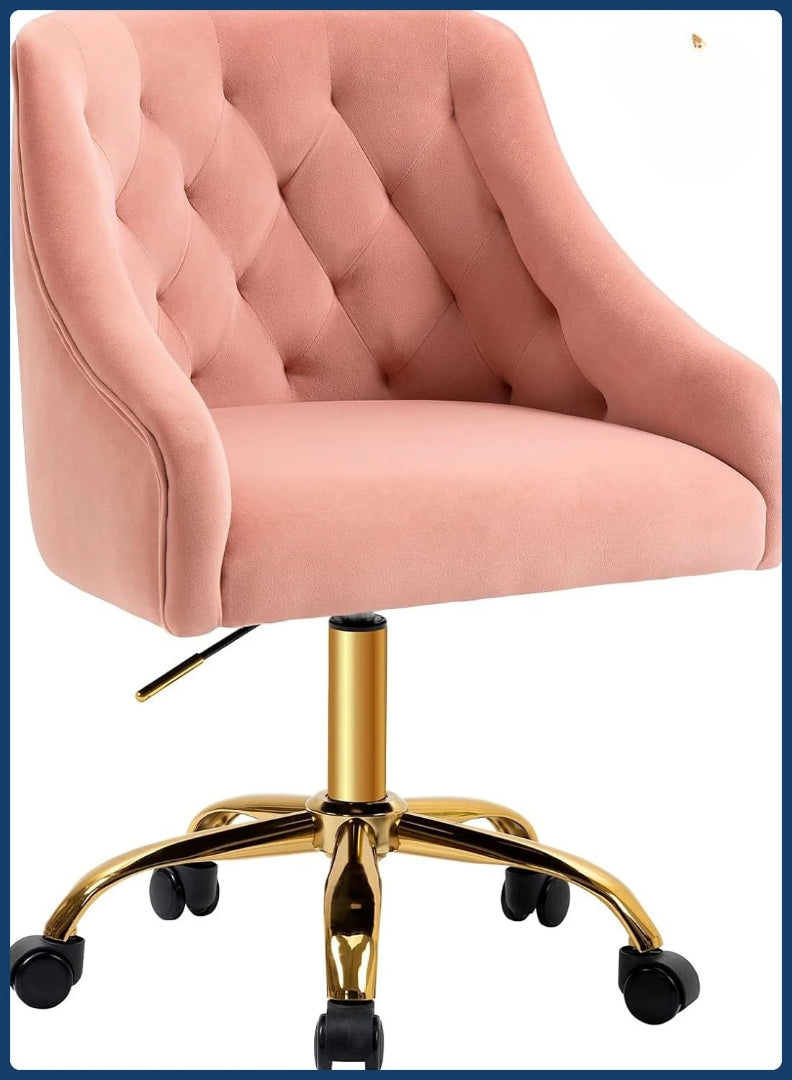 Height Adjustable Swivel Vanity Chair - Pink
