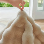 Round Bubble Rabbit Fur Vanity Chair Rug