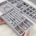 Luxury Velvet Drawer Organizer Tray [Gray]