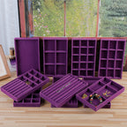 Luxury Velvet Drawer Organizer Tray [Violet]