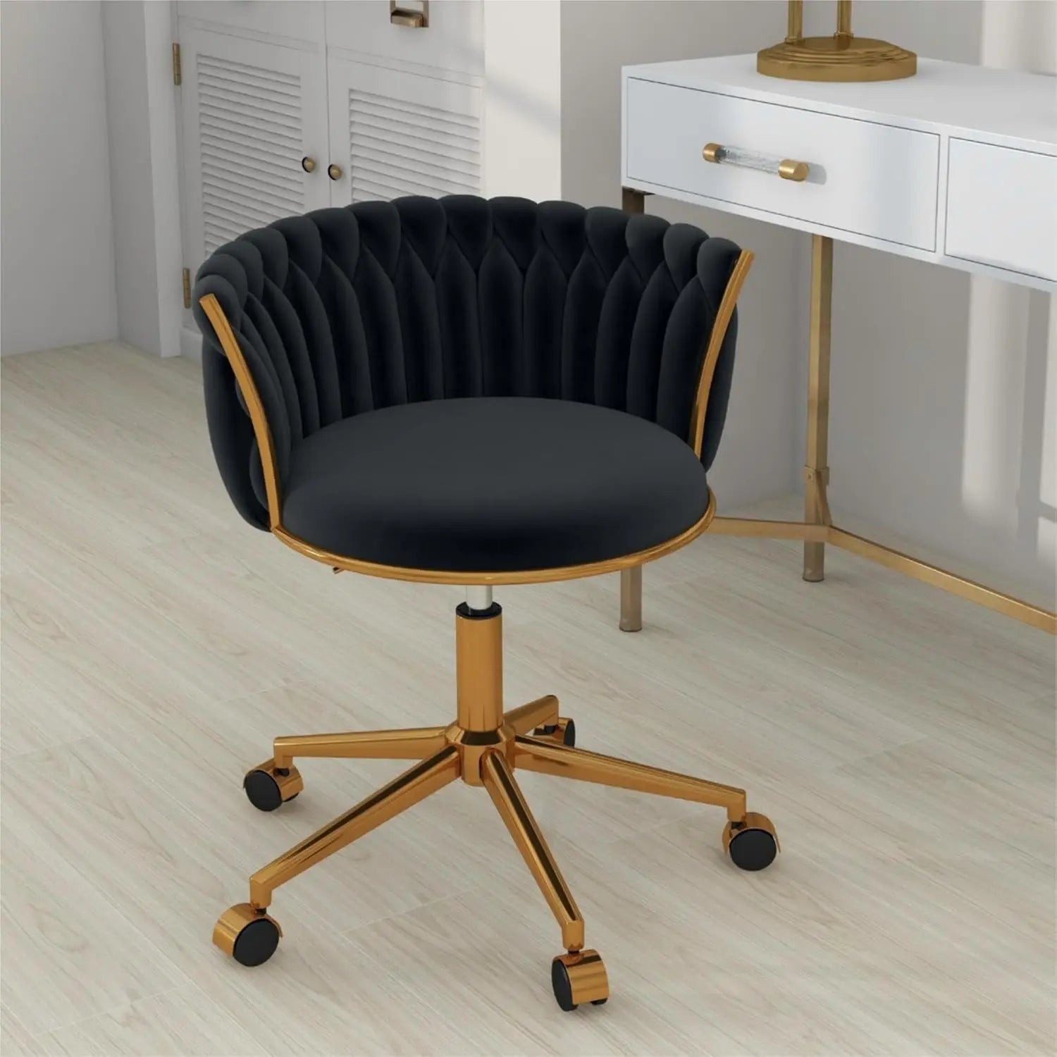 Vanity Chair With Gold Base