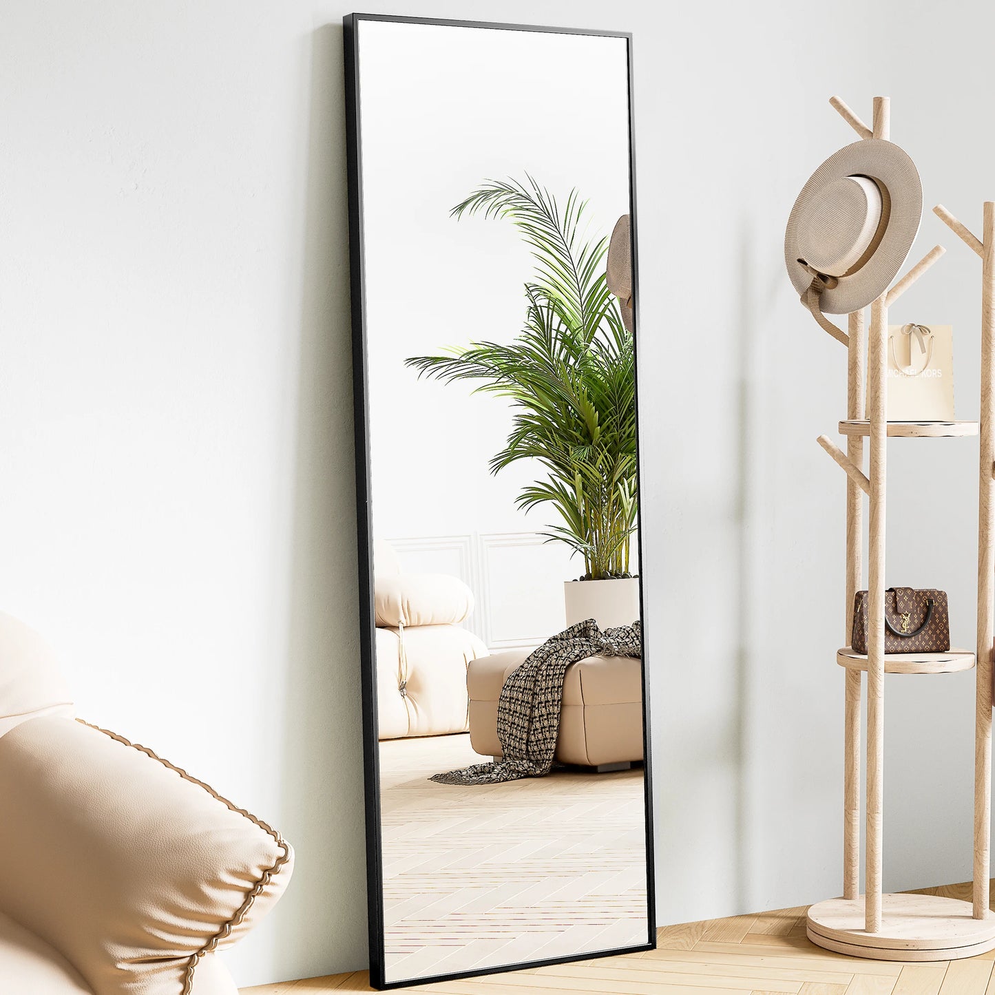 Rectangular Full-Length Mirror with Aluminum Frame [Size: 21"x 64"]
