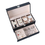 Pure Leather Double Layer Multi Purpose Jewelry & Watch Storage Box