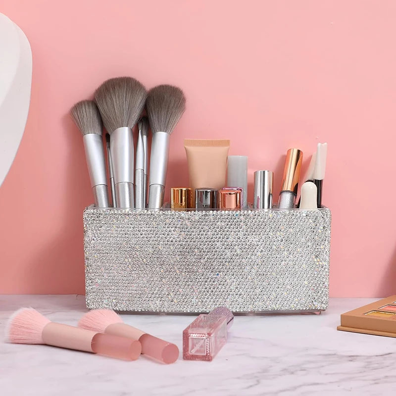 Bling Diamond Makeup Brushes Storage