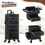 5 in 1 Rolling Makeup Train Case With Drawers