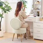 Khaki Vanity Chair with Backrest