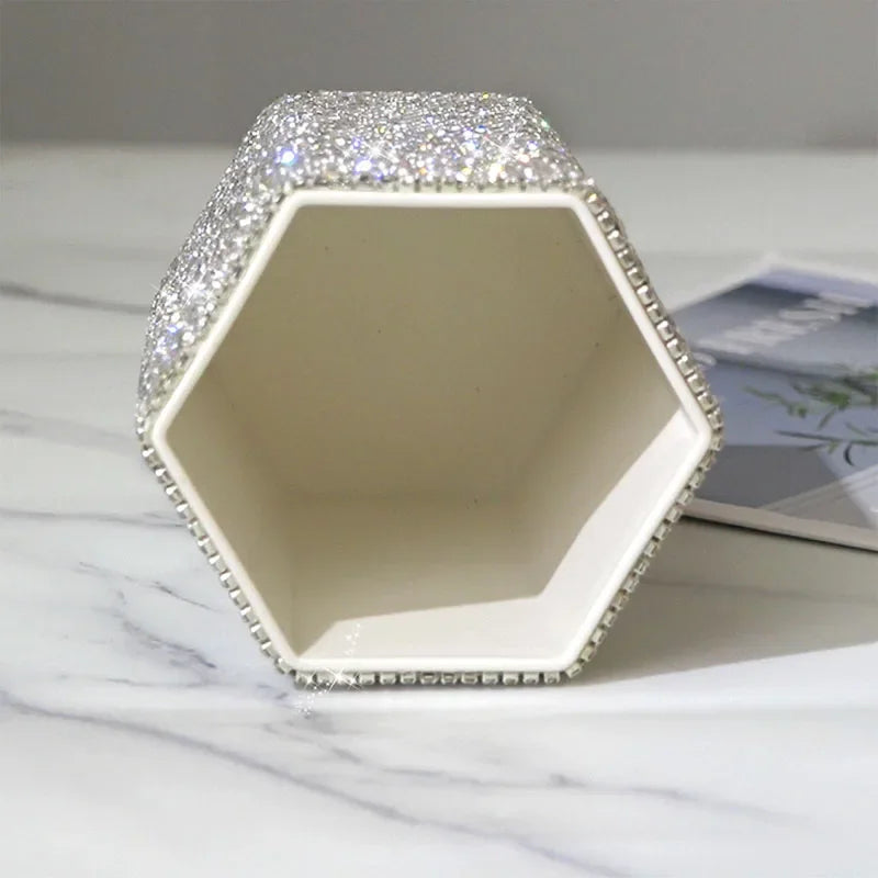Rhinestone Desktop Dressing Table Brush Holder