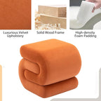 Modern S-Shaped Pouf Vanity Stool