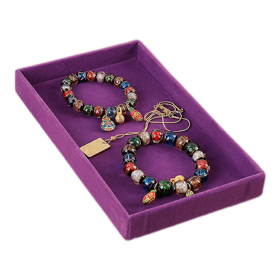 Luxury Velvet Drawer Organizer Tray [Violet]