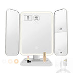 Trifold LED Makeup Mirror with 2x/3x/10x Magnification