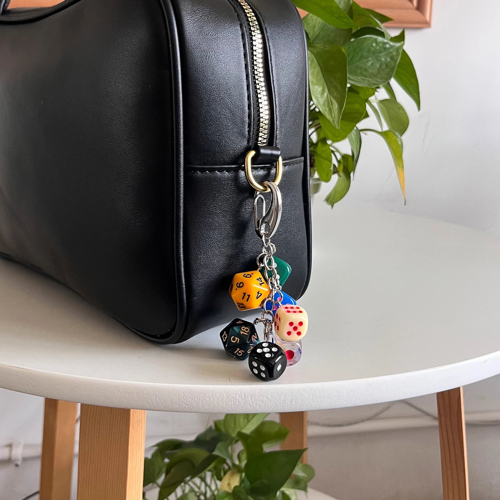Vintage Dice Shape Bag Keychain
