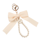 Pearl Beaded with bow Bag Keychain