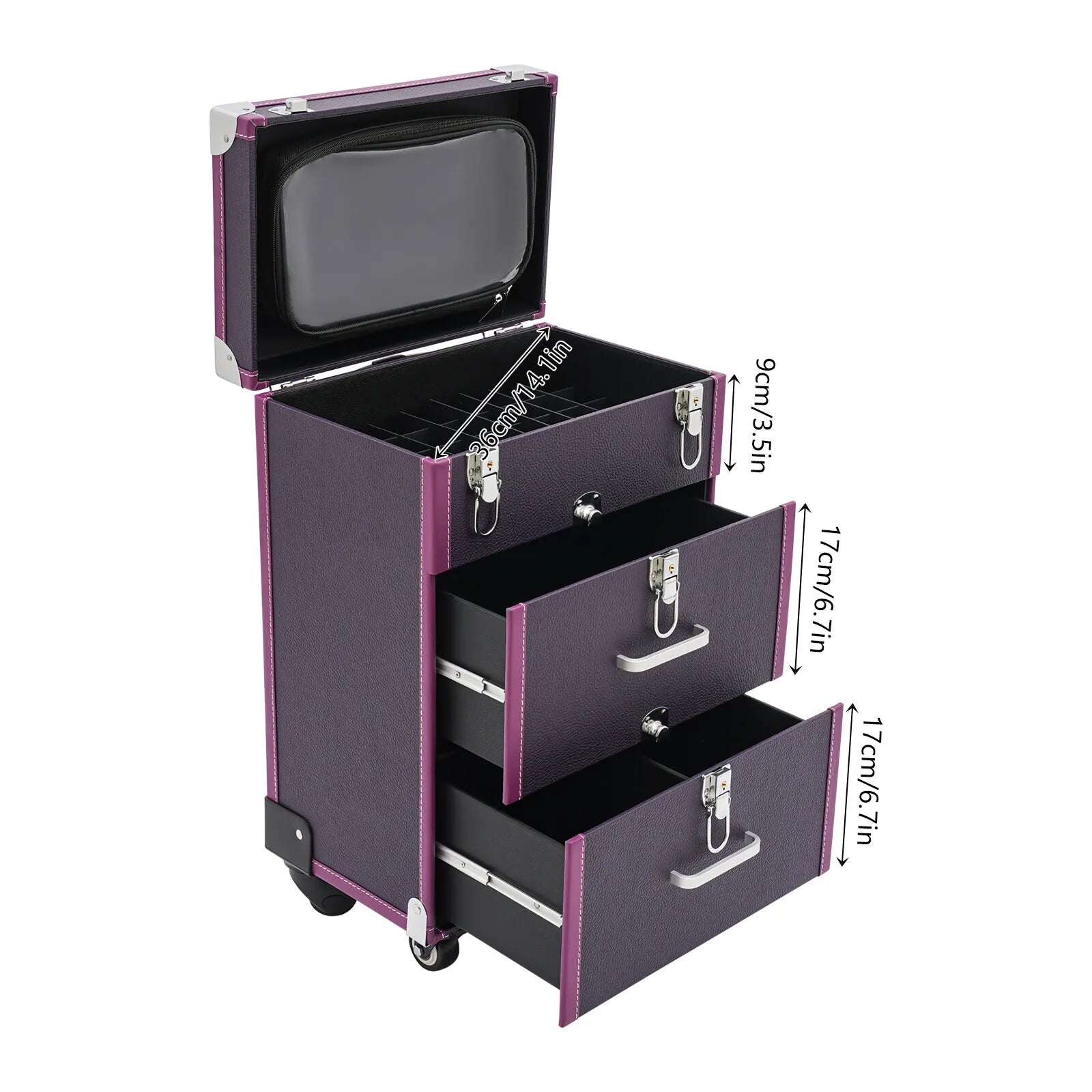 Professional Rolling Makeup Train Case
