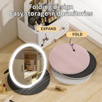 Compact Circular LED Makeup Mirror [7.28/8.66 inch]