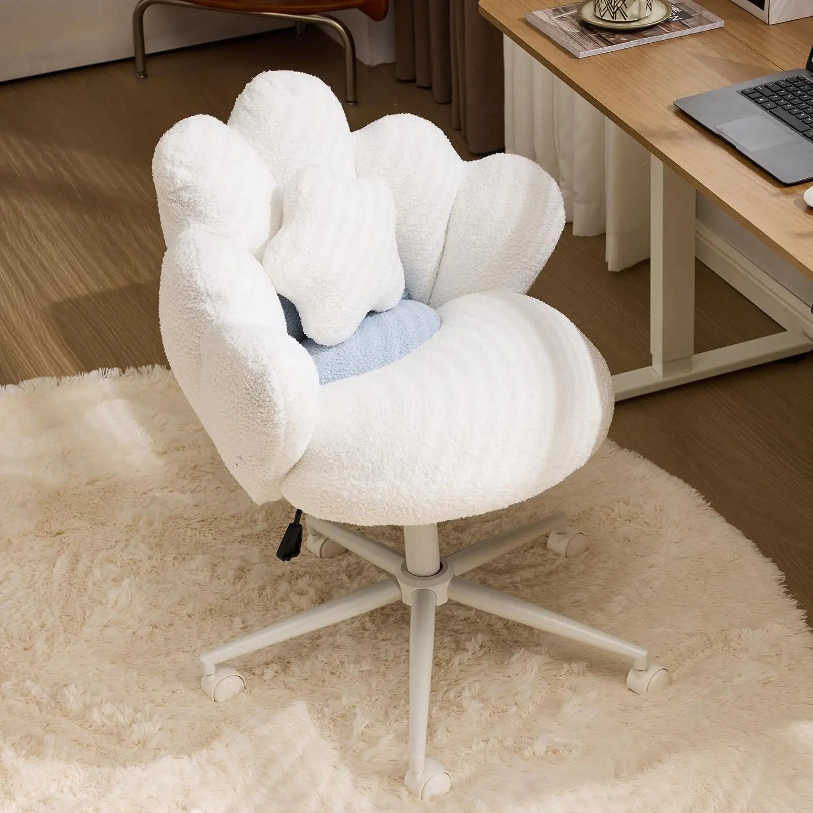 Petal Shape Vanity Chair With Star Pillow