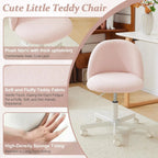 Armless Vanity Desk Swivel Chair With Lumbar Support