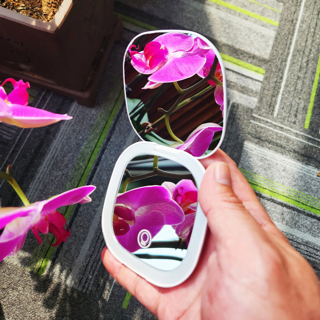 Foldable Compact Led Makeup Mirror 5x/10x Magnification