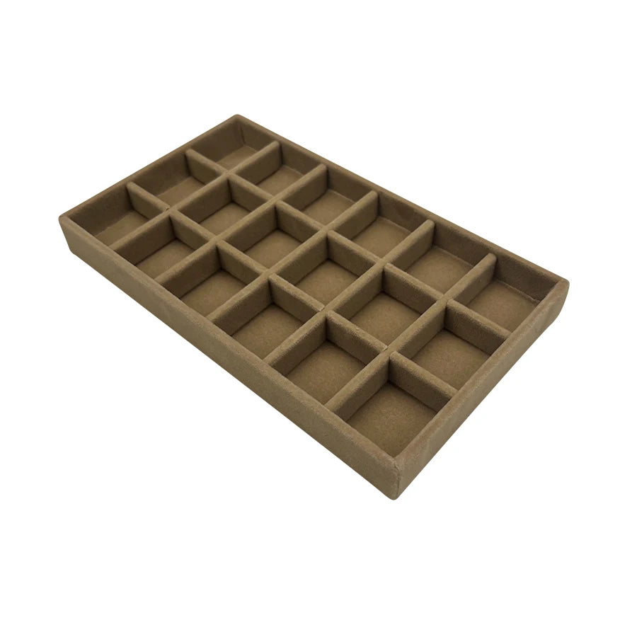 Luxury Velvet Drawer Organizer Tray [Brown]