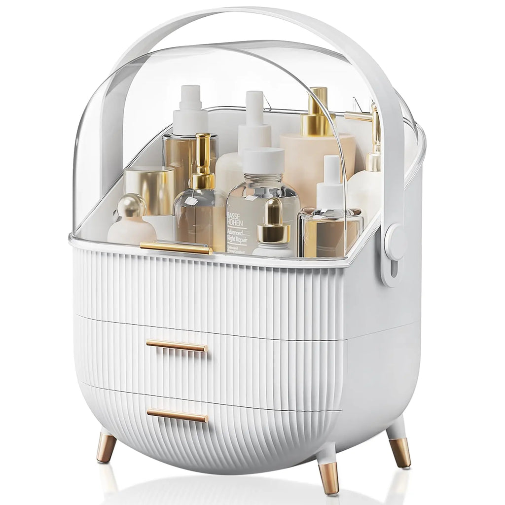 Large Capacity Makeup Organizers - White
