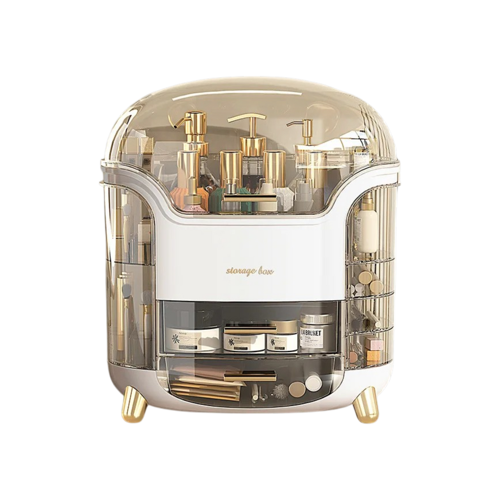 Large Capacity Crystal Makeup Organizers - White