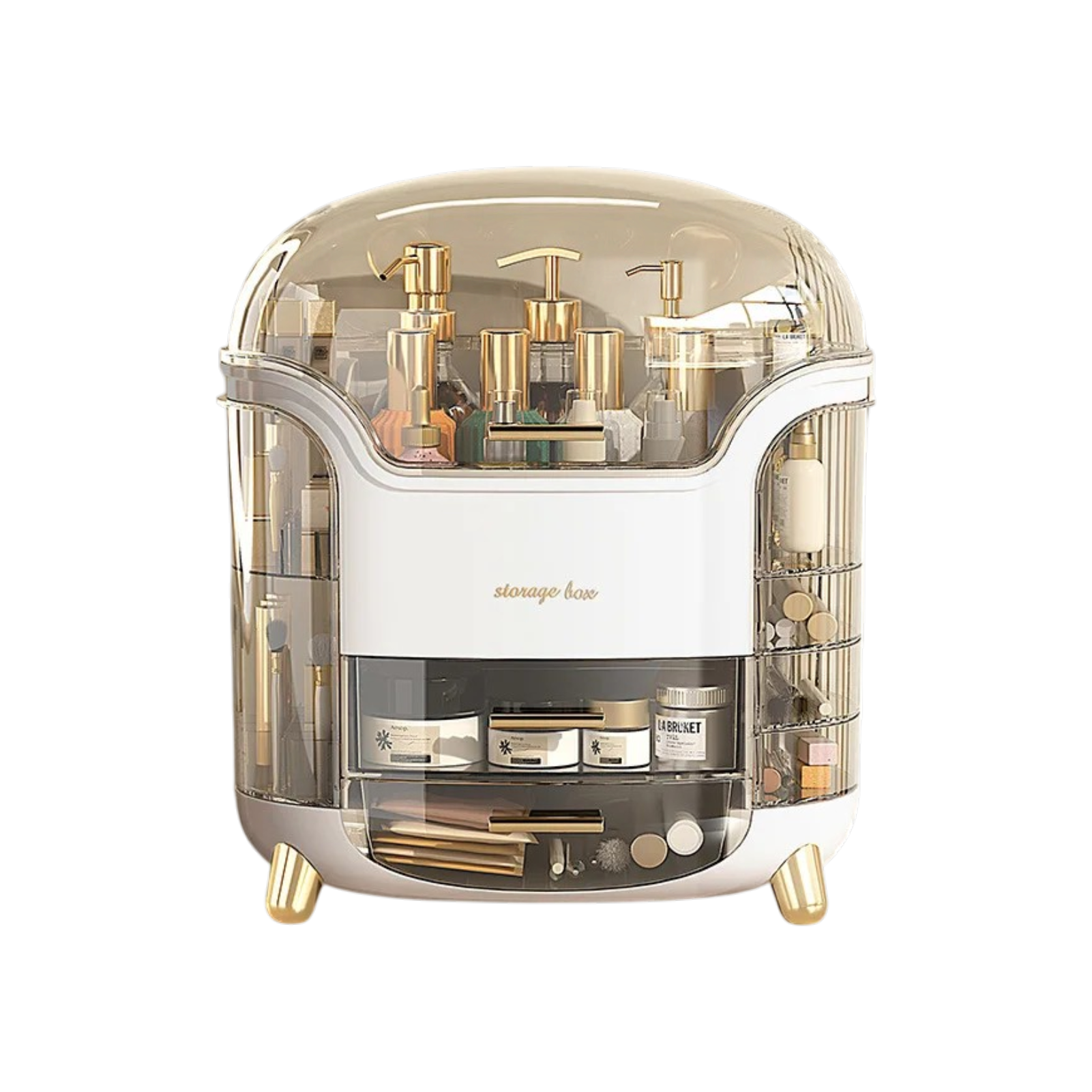 Large Capacity Crystal Makeup Organizers - White
