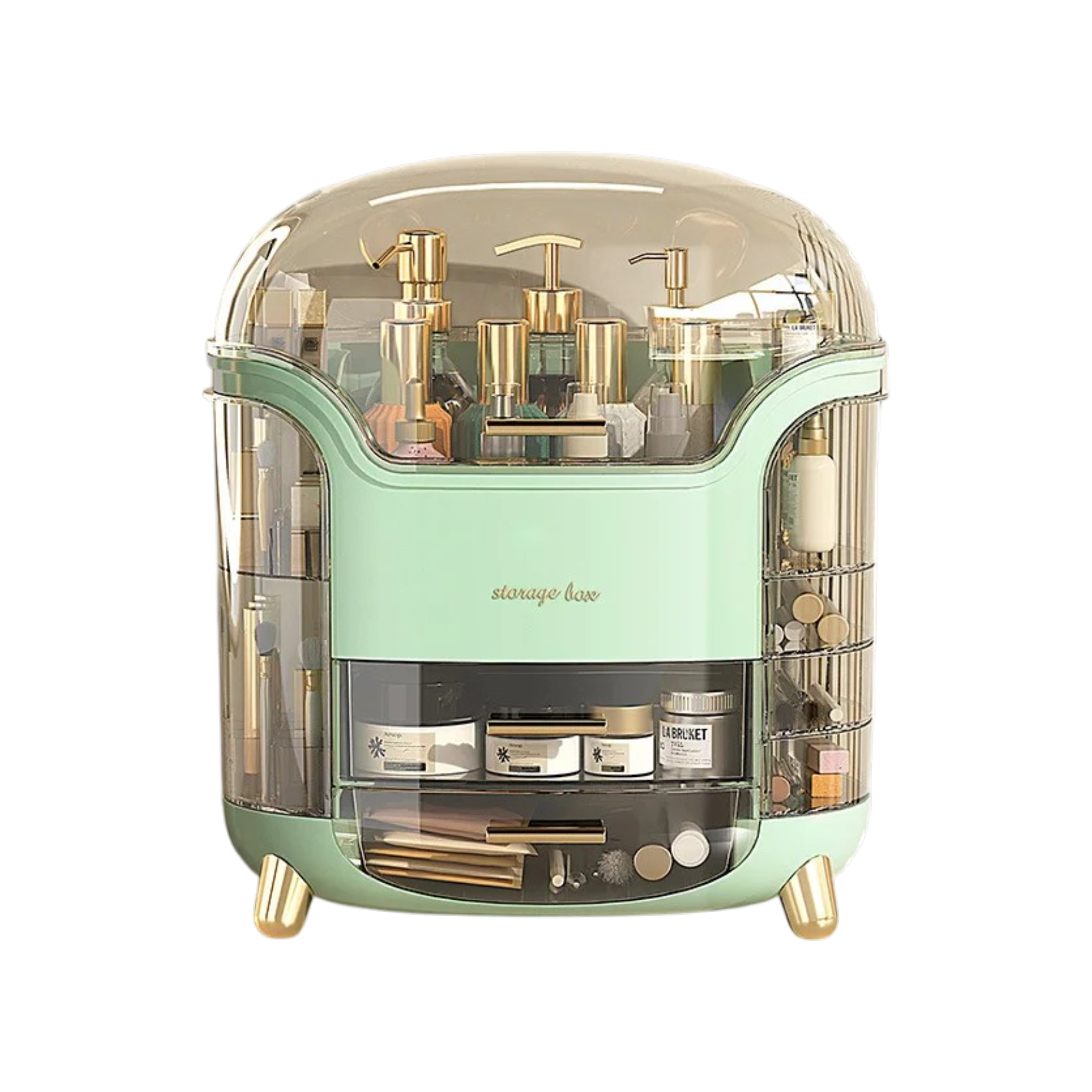 Large Capacity Crystal Makeup Organizers - Mint Green