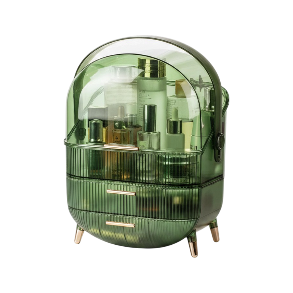 Large Capacity Transparent Makeup Organizers - Green
