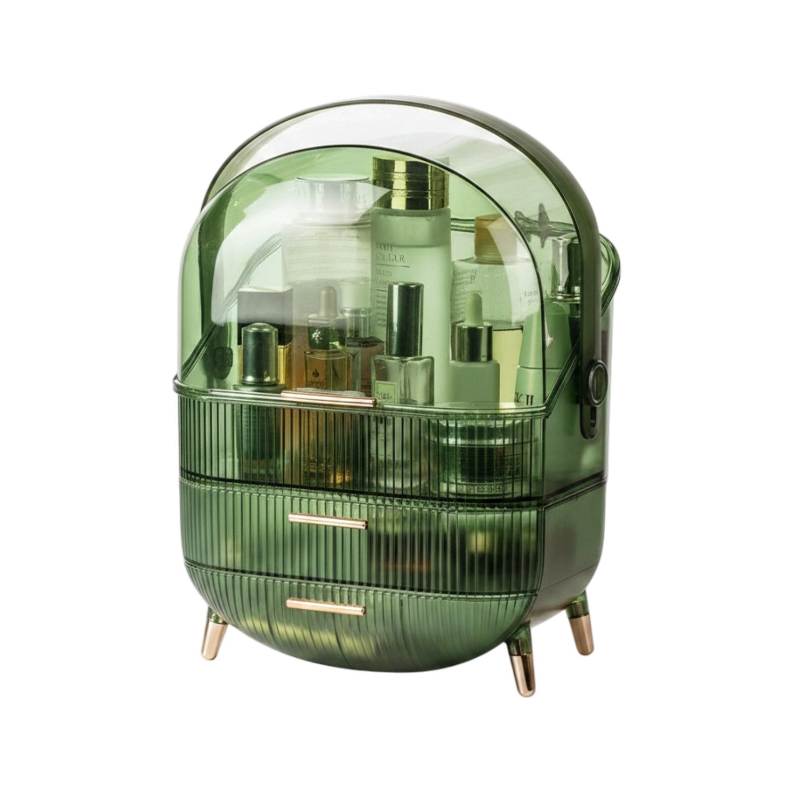 Large Capacity Transparent Makeup Organizers - Green