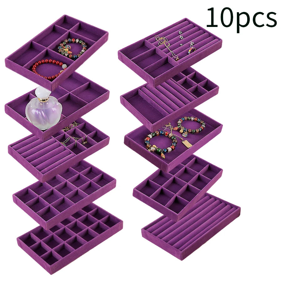 Jewelry Box Display Tray Set | Drawer Organizer | 8,10 Pcs