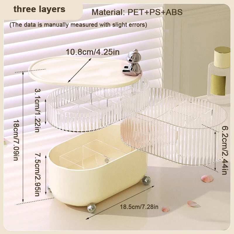 Multifunctional Rotating Makeup Storage Box