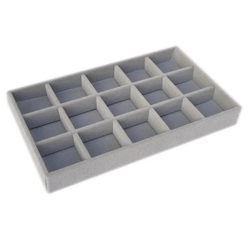Luxury Velvet Drawer Organizer Tray [Gray]
