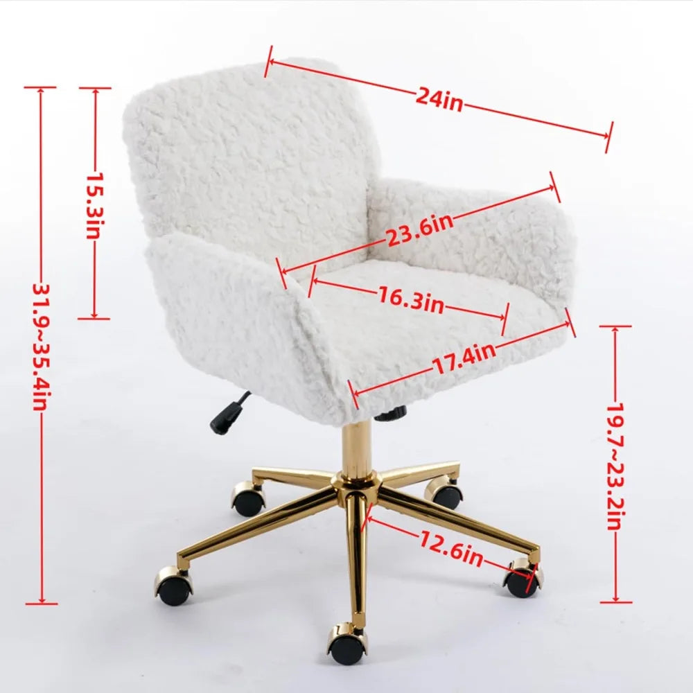 Fluffy Faux Fur Vanity Chair