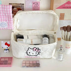 Hello Kitty Large Capacity Makeup & Cosmetic Pouch with Double Zipper for Girls