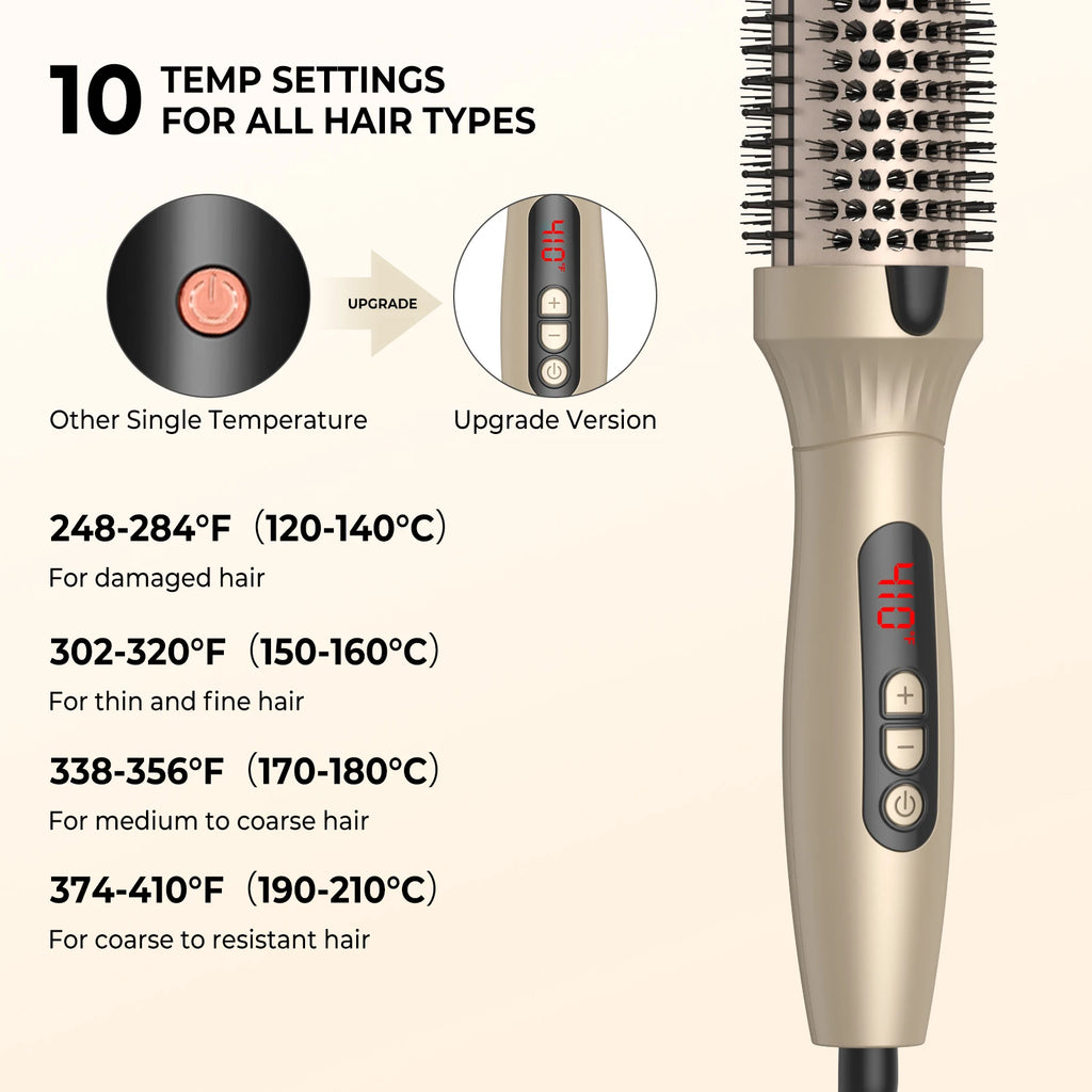 Heated Round Hair Curler Brush - Gold