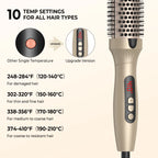 Heated Round Hair Curler Brush - Gold